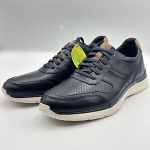 Rockport Men's Total Motion Active Mudguard Leather Low Lace Navy Blue Size 10 W